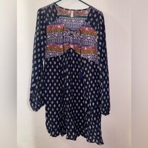 Xhilaration Boho Multicolor Long Sleeve Dress